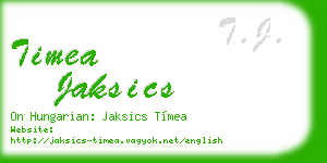 timea jaksics business card